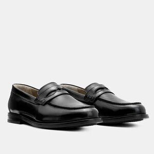 AllSaints Men's Harmon Western Leather Loafer Shoes, Black Size 10